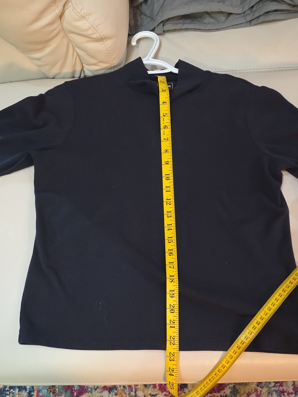 L.L. Bean Womens Layering Black Long-Sleeve Mock Neck Cotton Knit Top Classic - Picture 7 of 11